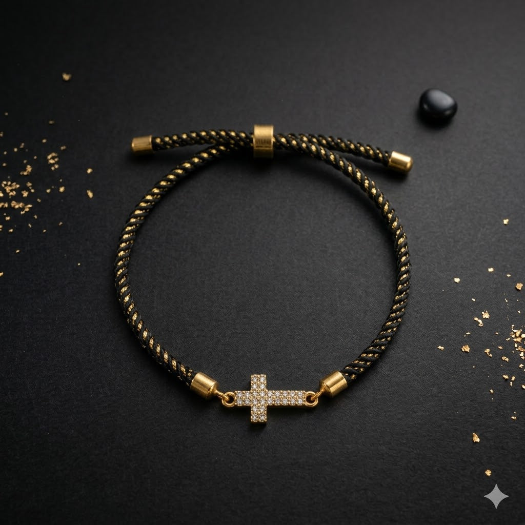Brățara Plăcată cu aur 18K Jerusalem Star (Reglabilă)