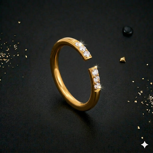 Inel Delicate Zircon placat cu aur 18K (Reglabil)