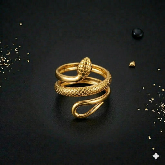 Inel Snake placat cu aur 18K (Reglabil)