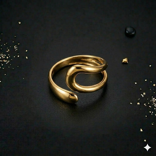 Inel Flow Gold placat cu aur 18K (Reglabil)