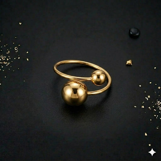 Inel Orbita placat cu aur 18K (Reglabil)